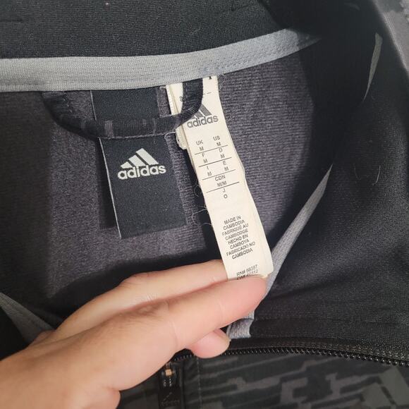 Adidas Men’s Medium Black Track Jacket Essentials Tricot Full Zip EUC - Picture 6 of 7